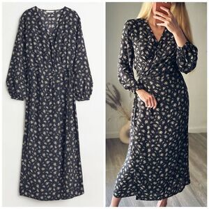 H&M Wrap Floral Print Dress New